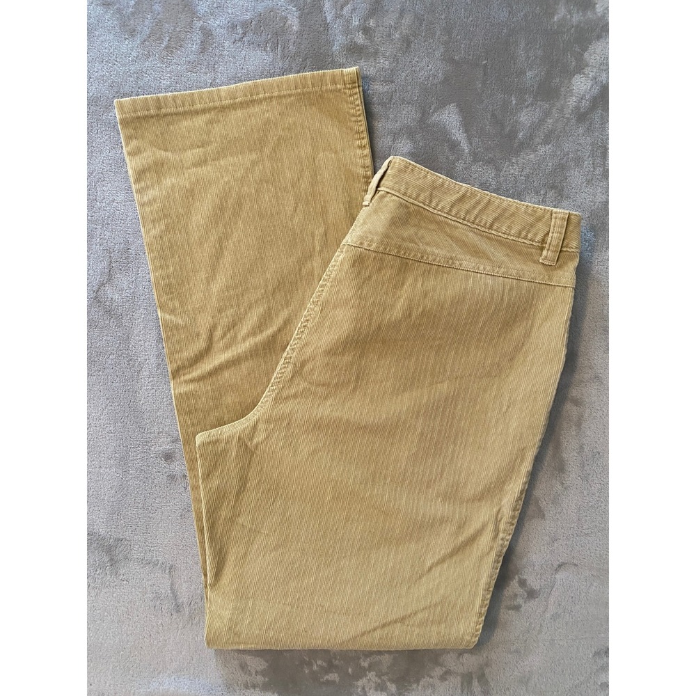 LL Bean Pants Women 14 M/Tall Tan Corduroy Straight Leg Stretch Preppy Academia
